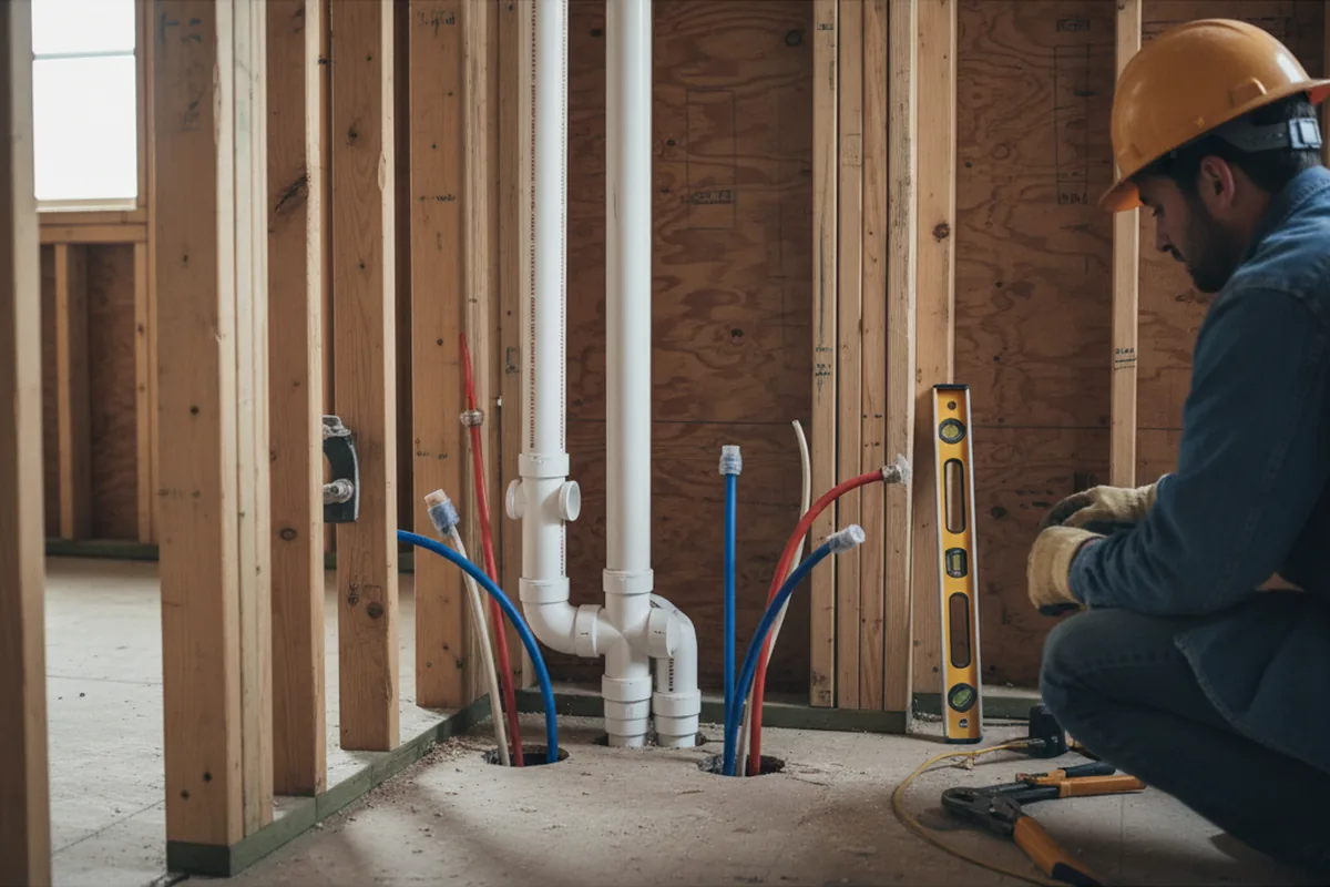 Drain and supply rough-in during Sump Pump Repair in Mayslick