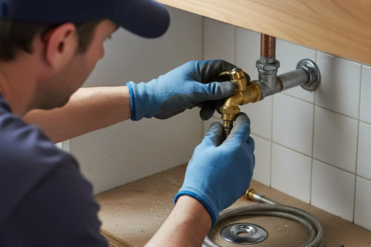 Shutoff valve and fitting work during Emergency Plumbing in Mayslick